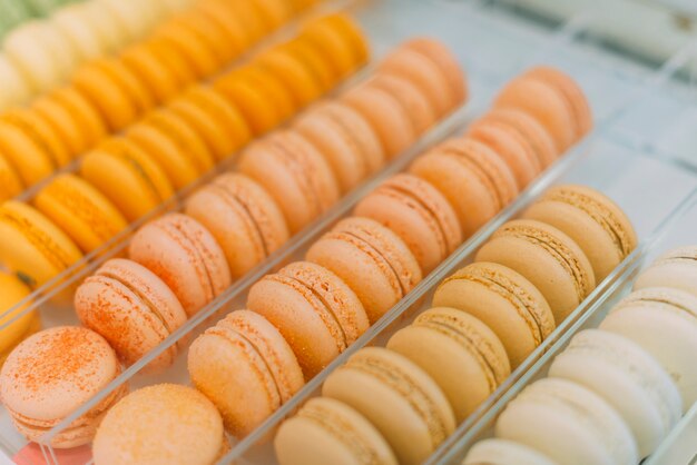 Macaroons of warm colors