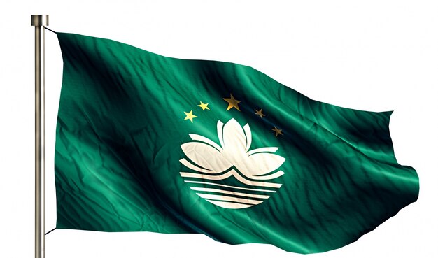 Macau National Flag Isolated 3D White Background