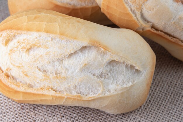 Macro detail of french bread