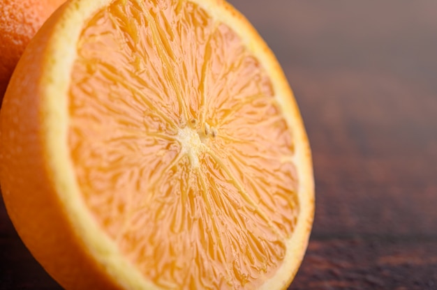 Free photo macro image of ripe orange, small depth of field.