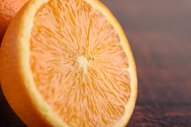 Macro image of ripe orange, small depth of field.