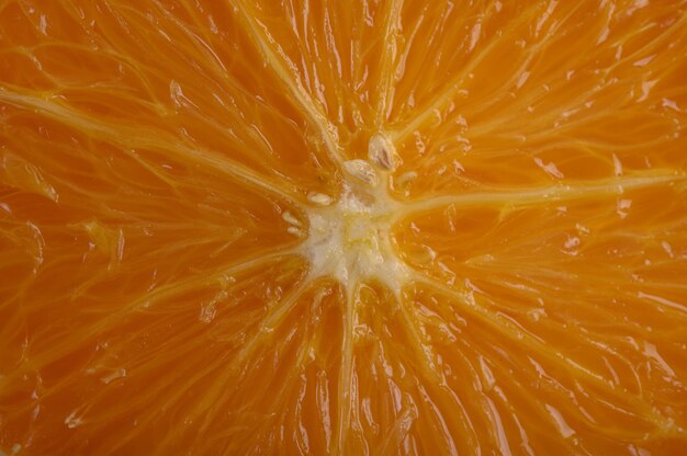 熟したオレンジ、小さな被写界深度のマクロ画像。
