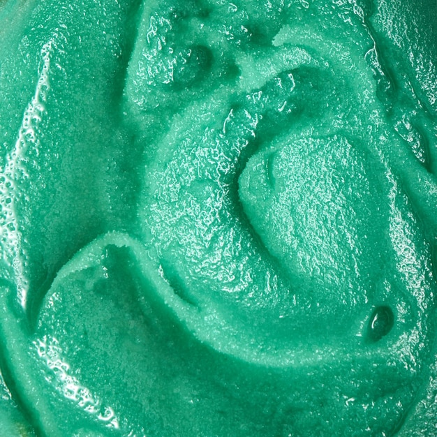 Macro photo of green fruit ice cream as a layout for your ideas Summer dessert Top view