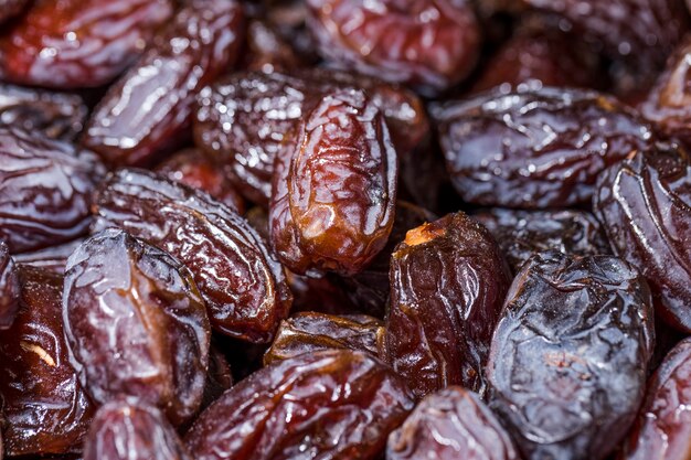 Macro shot of dried grapes