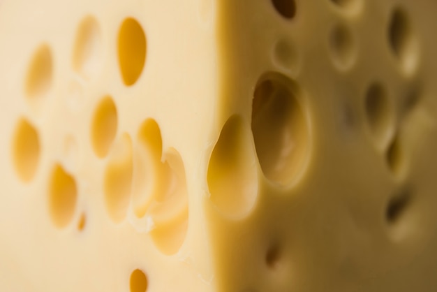 Macro shot of emmental cheese
