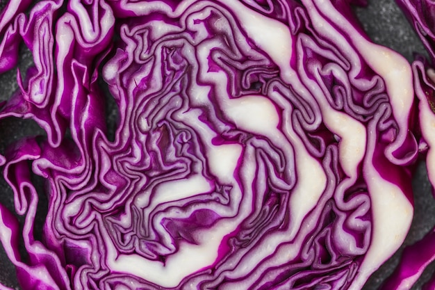 Macro shot of healthy purple cabbage