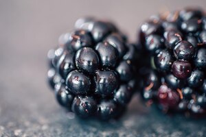 macro shot of ripe blackberries natural background