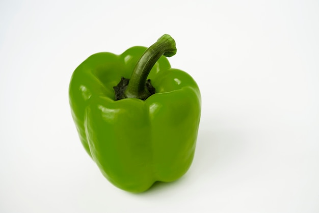 Macro shot of sweet bell pepper isolated on white background