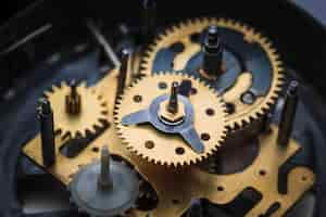 Free photo macro view of clock mechanism