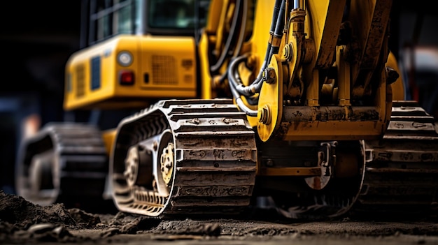 Free photo macro view of machinery at work in construction