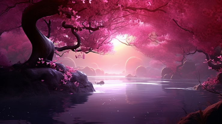 Free Photo magenta nature fantasy landscape