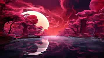 Free photo magenta nature fantasy landscape