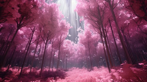 Magenta nature mystical landscape