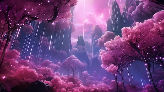 Free photo magenta nature mystical landscape