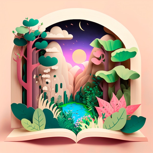귀중한 정글의 마법 동화책 삽화