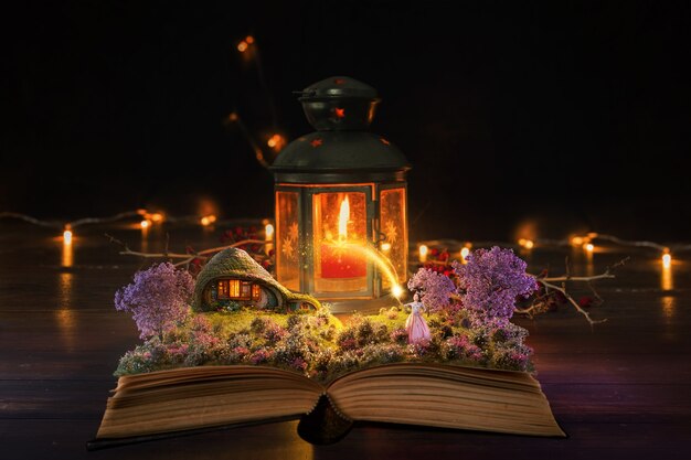 Magic fairytale book concept