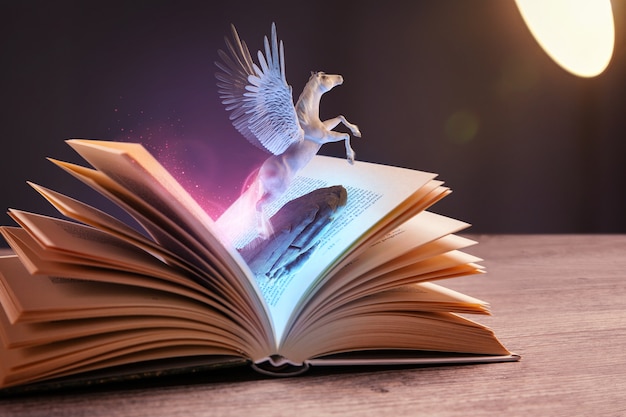 Magic fairytale book concept