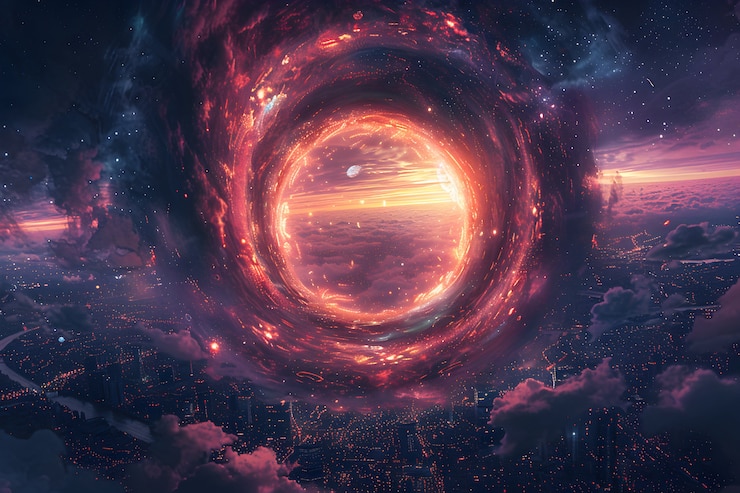 Free Photo magical fantasy black hole illustration