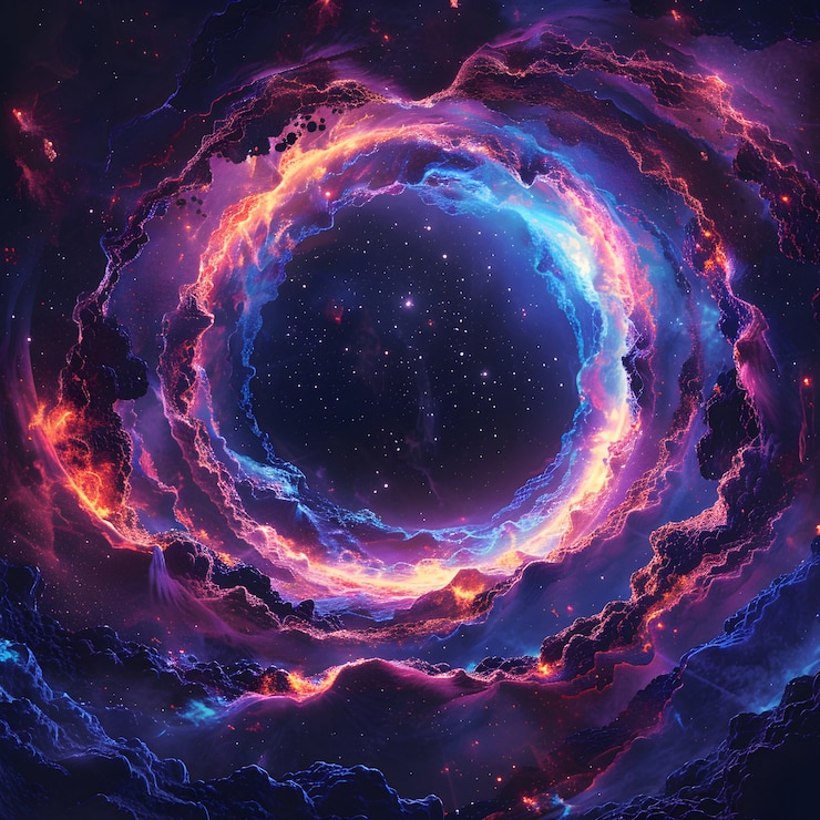 Free Photo magical fantasy black hole illustration