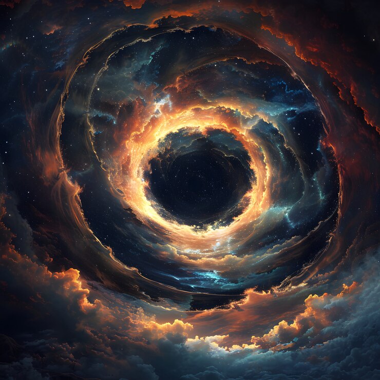 Free Photo magical fantasy black hole illustration