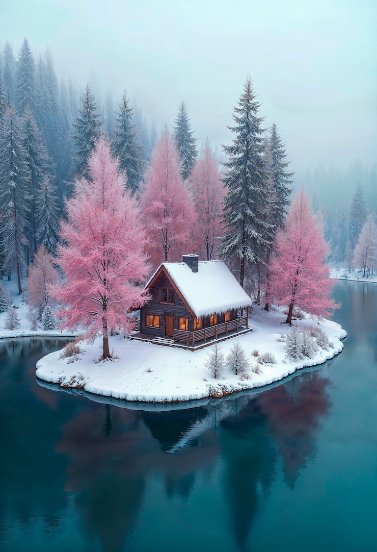 Free Photo magical  winter landscape