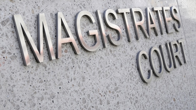Magistrates court sign 