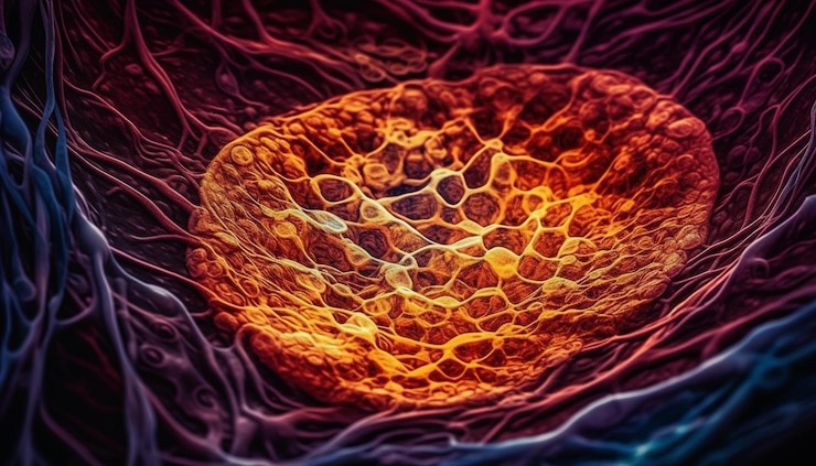 Free Photo magnified cells reveal medical mysteries in research generated by ai