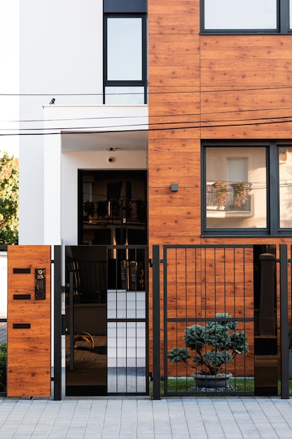 Main entrance of an modern residential building