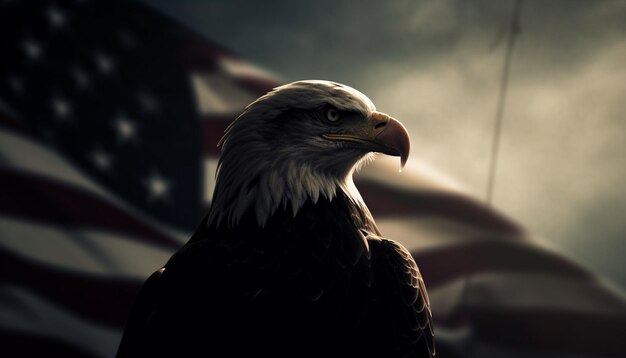 Free photo majestic bald eagle izes american freedom and pride generated by ai