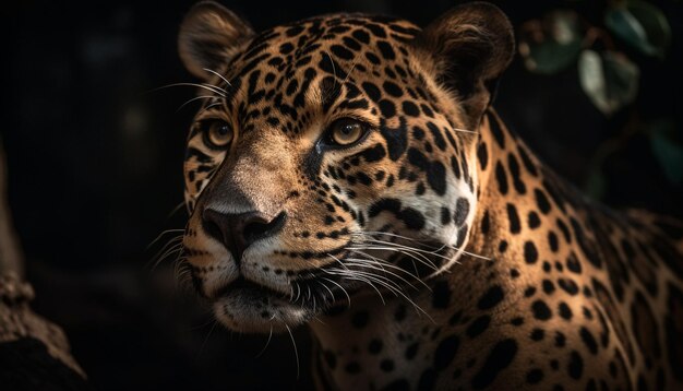 Majestic big cats stare with elegance and danger generated by AI