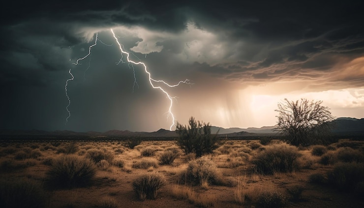 Free Photo majestic mountain landscape glows in spooky darkness generated by ai