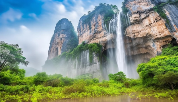 Foto gratuita maestosa catena montuosa scena tranquilla bellezza naturale vacanze rurali generate da ai