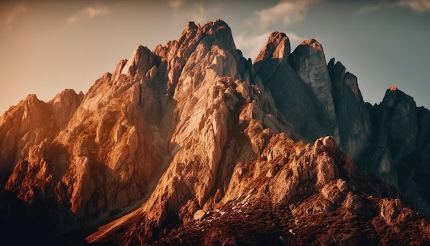 Majestic mountain range with tranquil water reflection generated by AI