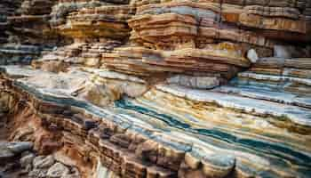 Free photo majestic rock formation eroded by wave showcases natural beauty generated by ai