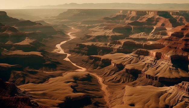 Majestic sandstone cliff eroded by nature beauty generated by AI