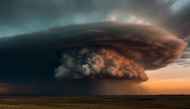 Foto gratuita maestoso tramonto sul paesaggio montano rurale nessun popolo generato dall'intelligenza artificiale