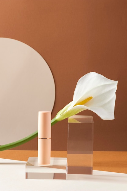 Foto gratuita concetto di trucco con fiore