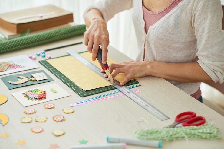 Free Photo making greeting cards
