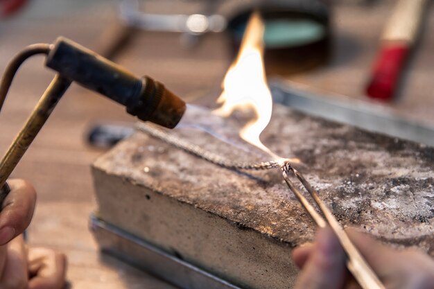 Making jewelry on a high heat