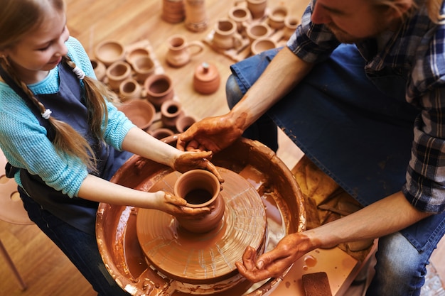 Making jugs in workshop