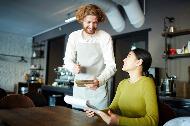 Making order in cafe