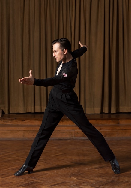 Male ballroom performer dancing