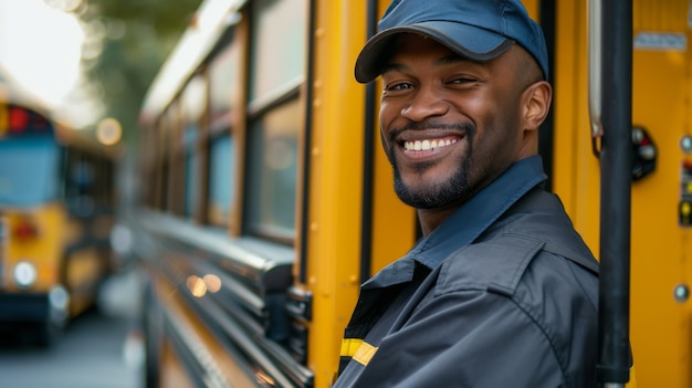 Free photo male bus driver portrait