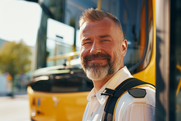 Free photo male bus driver portrait