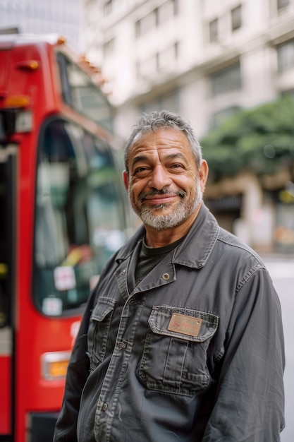 Foto gratuita ritratto di un autista di autobus