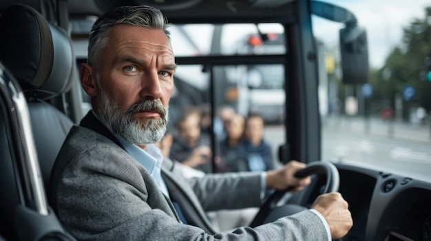 Free photo male bus driver portrait