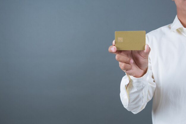 Male businessmen holding banknotes, cash making gestures with sign language