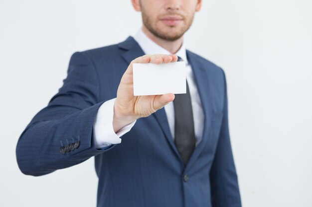 Male consultant presenting himself