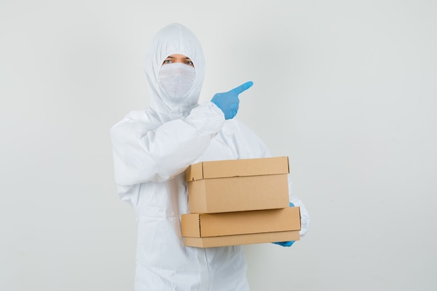 Male doctor in protective suit