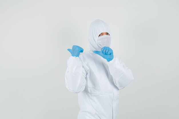 Male doctor in protective suit